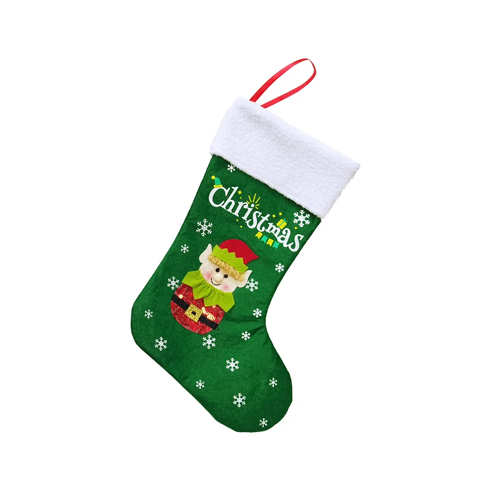 2024 Factory Wholesale New Year Christmas Decorations Elf Gift Bag Fireplace Pendant Santa Claus Socks Felt Fabric Stockings