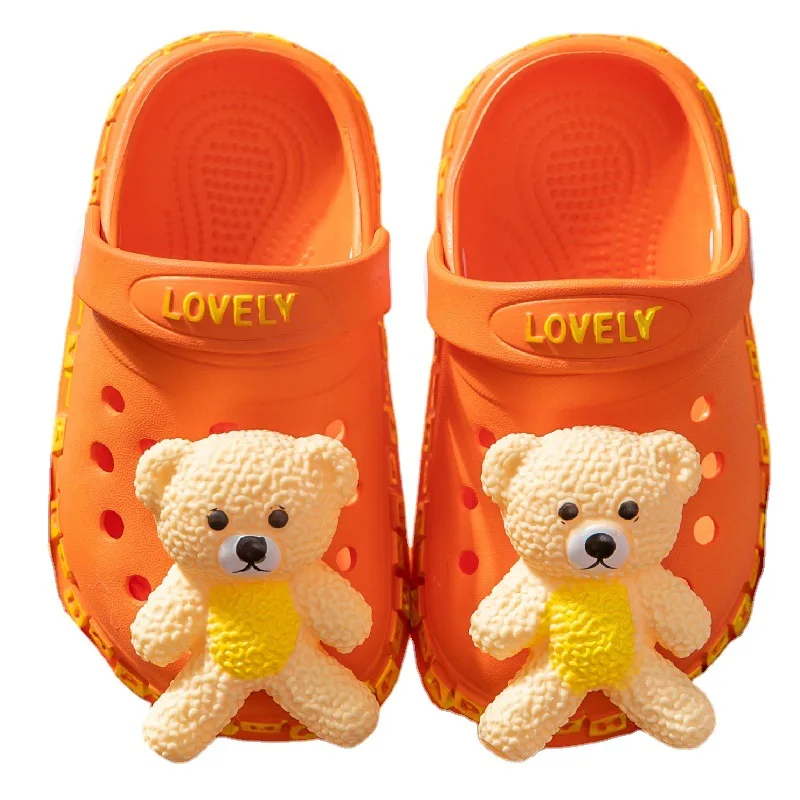 2022 Summer kids hole shoes boys indoor non-slip girl baby sandals children bear outdoor clogs slippers