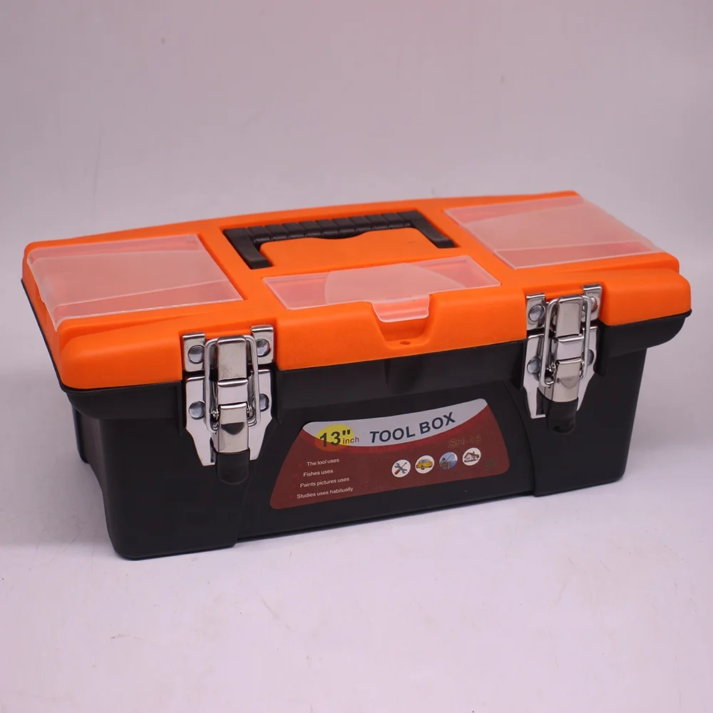 Ящик для инструментов 13 дюймов со съемным подносом, бытовой и профессиональный ящик для инструментов
