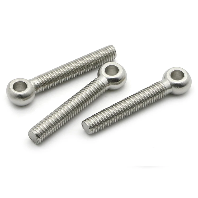 fastener DIN444 galvanized long hook forged lifting round ring m2 m4 m12 stainless steel screw eye bolt and nut