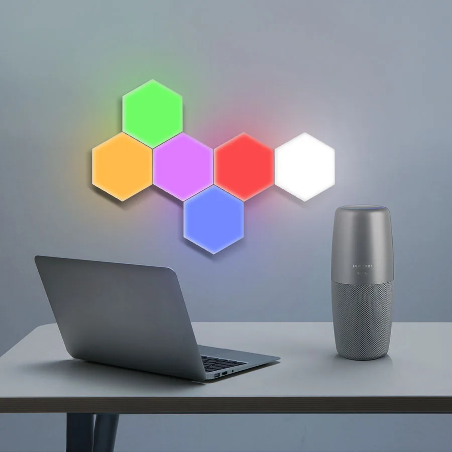  RGB Quantum Light Honeycomb DIY Decorative LED Hexagonal Night Smart Touch Sensitive Wall Remote