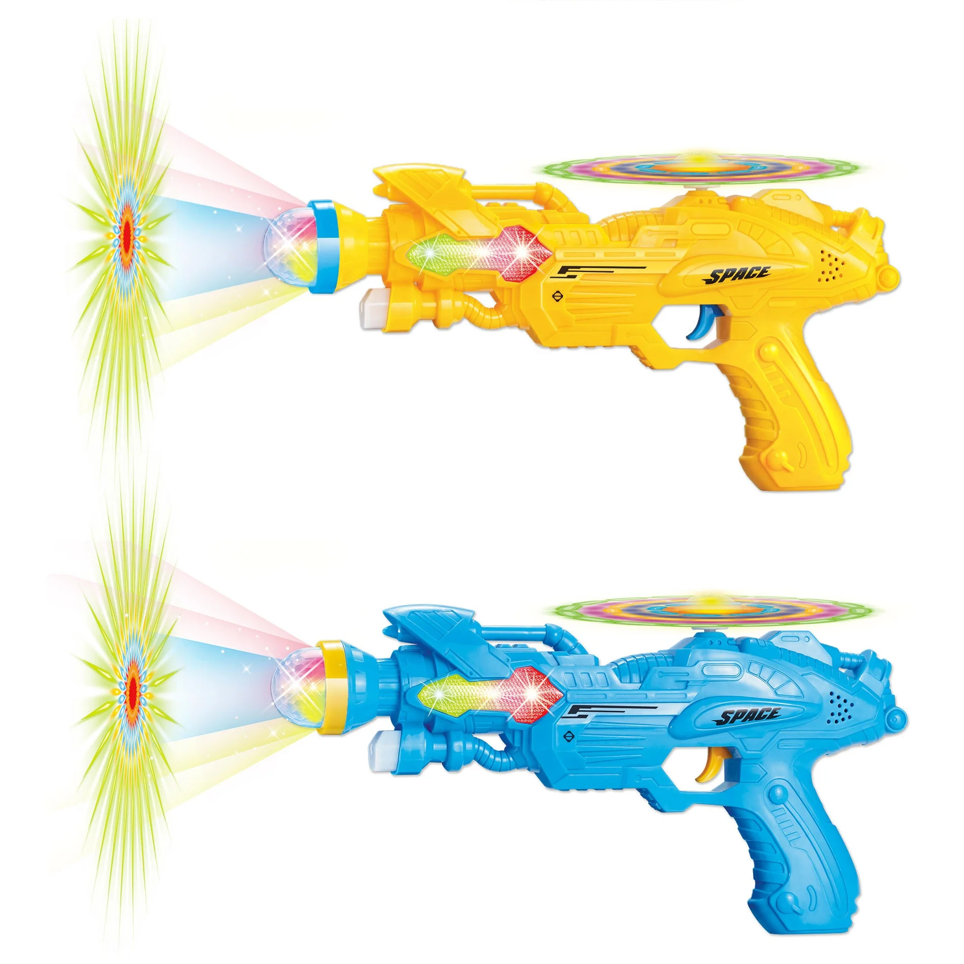 Flashing lights space gun toy for boys battle play games electric musical plastic gun toys