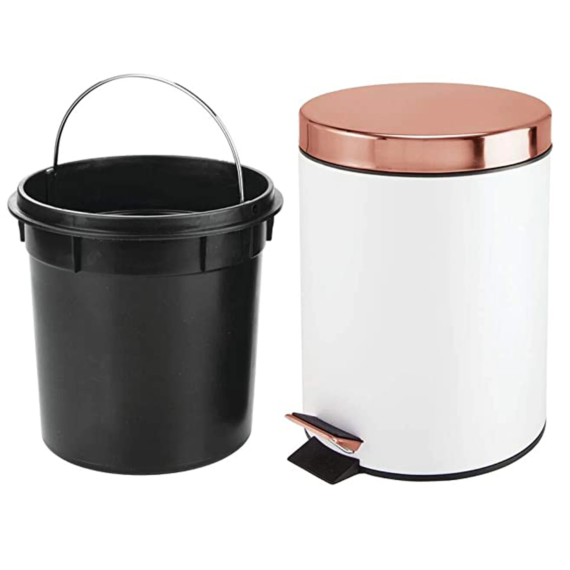 Guaranteed Quality  Rose Gold Lid Small Trash Bin Waste Pedal Bins 5 Liter