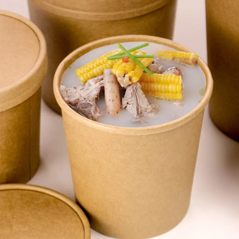 Paper Cups Double Wall Wholesale Eco-friendly PE Coated Multi-size Custom Printed Kraft Disposable With Lids