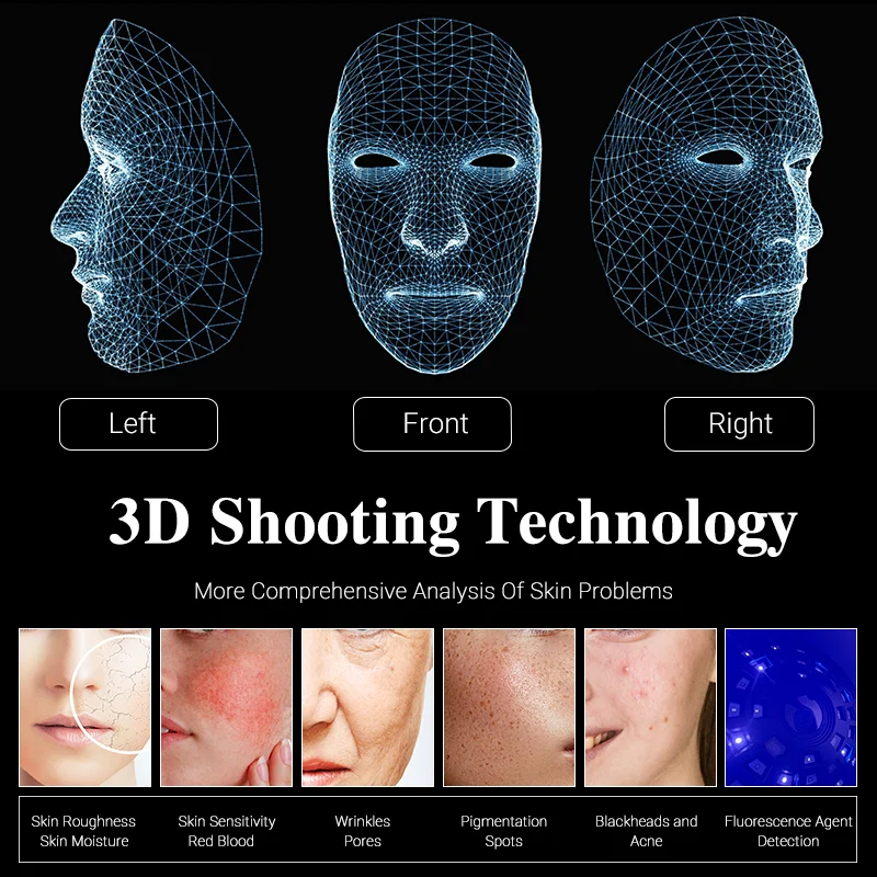 3D Intelligent Skin Analysis 8 Precise Skin Detection Analyzer Face Analysis Machine