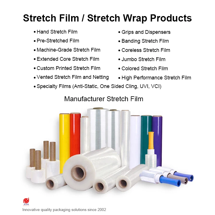 Chinese Industrial Manufacturers Pe Stretch Film Pallet Wrapping Cast Stretch Film Roll Packaging Plastic Lldpe Strech Wrap Film