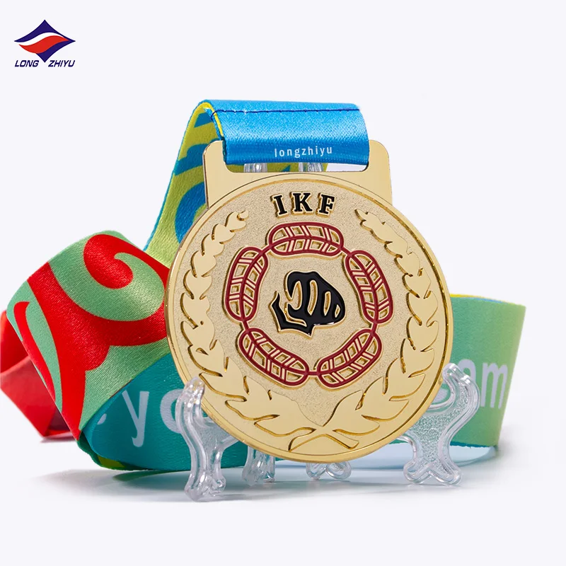 Longzhiyu 16 years medal wrestling judo manufacturer custom lady karate medal wholesale jiu jitsu gold medals