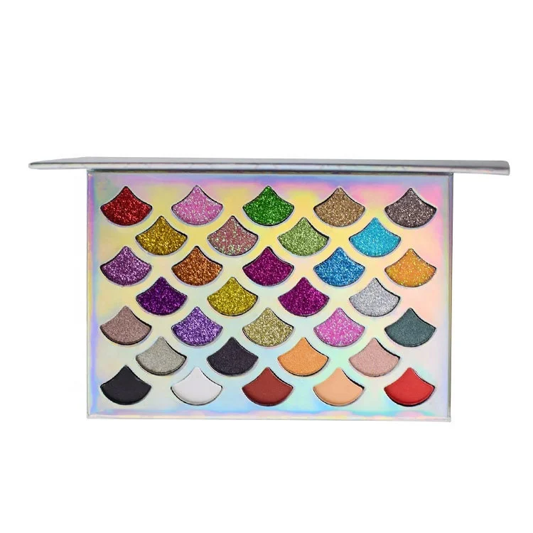 Wholesale Private Label 32 Color Eyeshadow Palette With Gold Tray And Neon Color