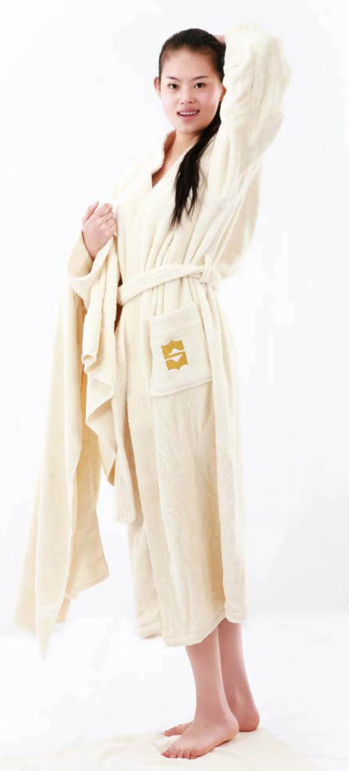 cotton soft lightweight sweat-absorbent high quality solid color home bathrobe