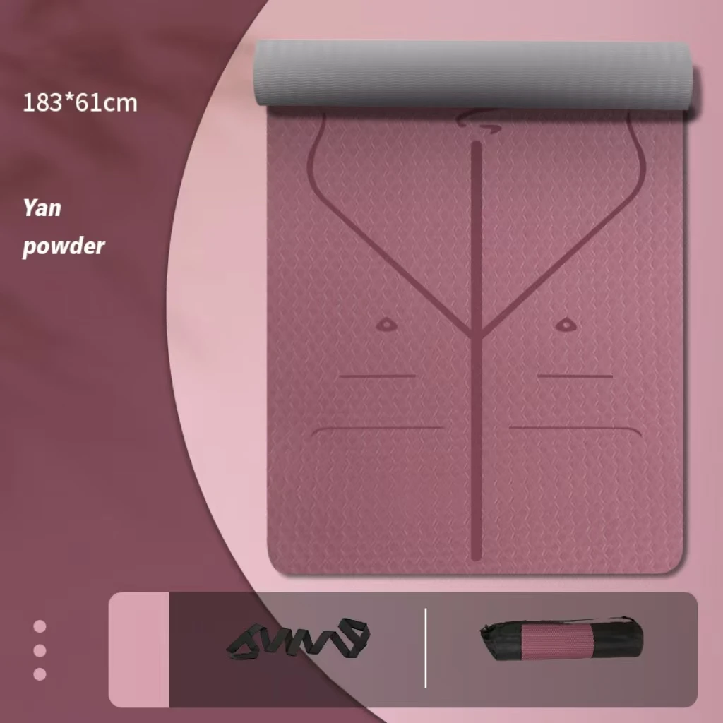 Бесплатный образец 2024 дешевый Противоскользящий оптовый Пользовательский логотип 6 мм экологически чистый темно-зеленый TPE коврик для йоги