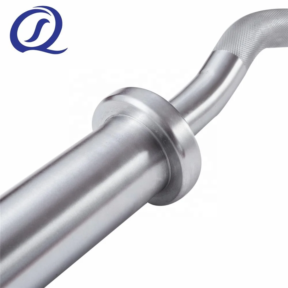 High Quality Gym Equipment Weightlifting Chromed Curl Barbell Bar For Power Training
