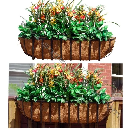 Wrought Iron Window Box,Wall Basket,Flower Basket Planter