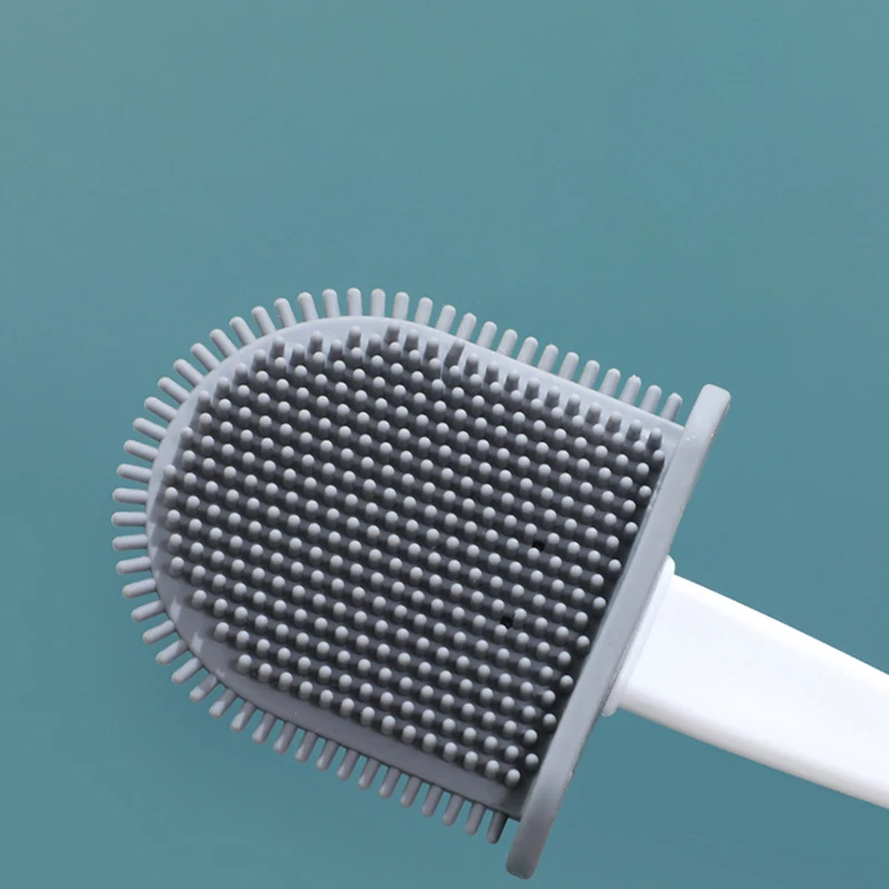 No Slip Wall Toilet brush with Eco-friendly Soft Silicone Flex Cleaning System TPR Handle Toilet Brush