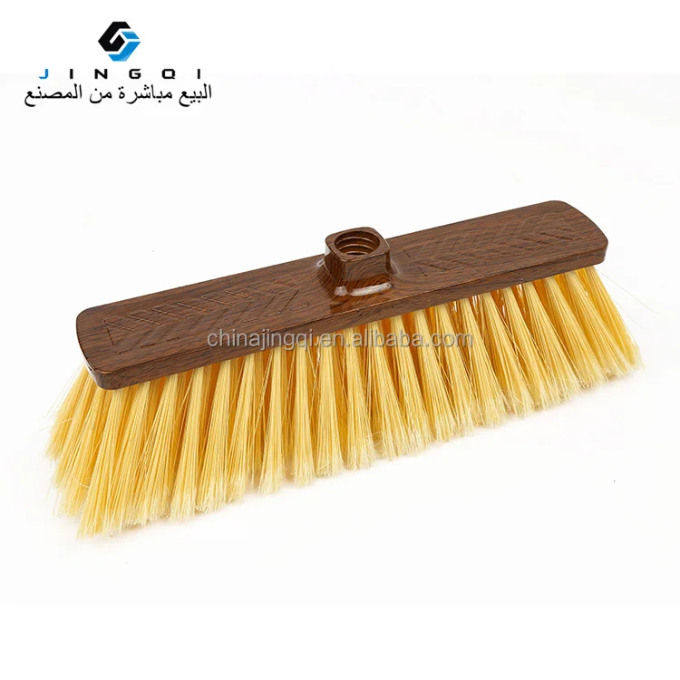 Factory Low Price Wood Household Plastic Broom Head Floor Sweeping Brush Brooms With Soft Bristle Broom Parts