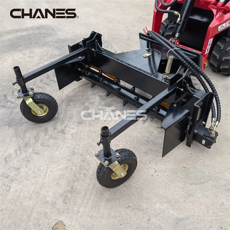 2024 hot sale Harley rake attachments with wheels for mini skid steer loader harley rake  machine