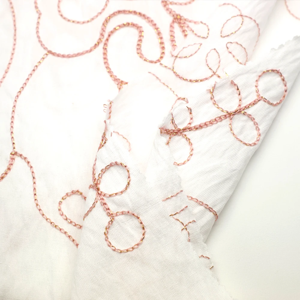 Newest Wholesale Best Babos With Embroidered Pink Beautiful Fabric For Womens Dress