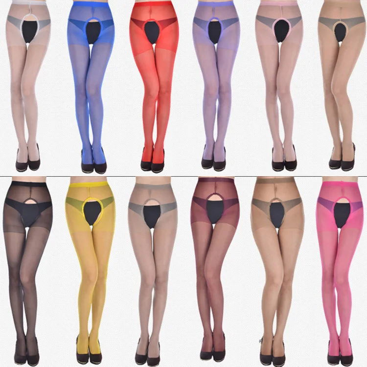 Tights Nylon Filament Open Crotch Pantyhose Black And Complexion Silk Stockings High Waist Erotic Stockings Tights