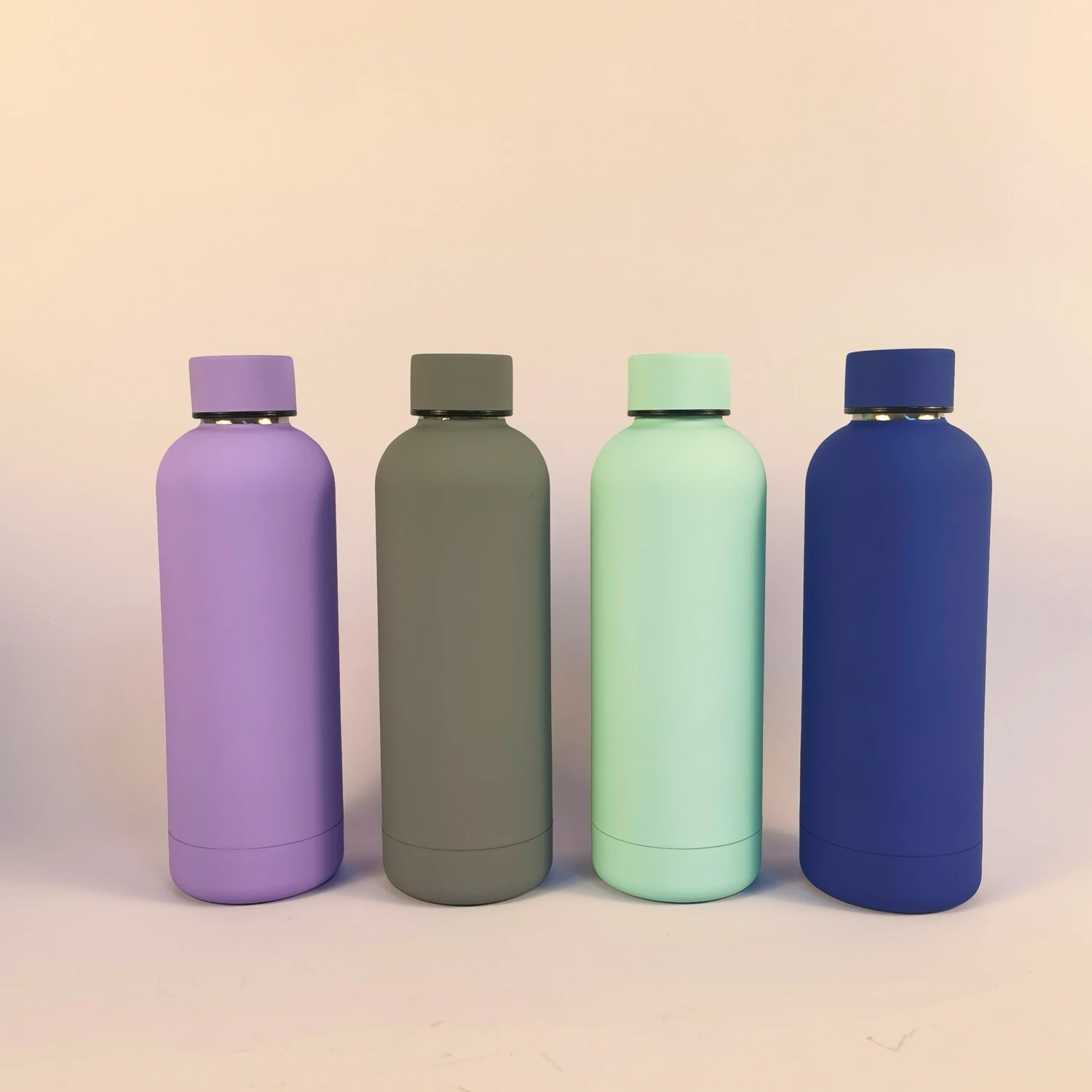 Popular Hot Seller 500 ml Double Wall Stainless Steel Custom Insulated Vacuum Flask Water Bottle For Sports Rubber Coating