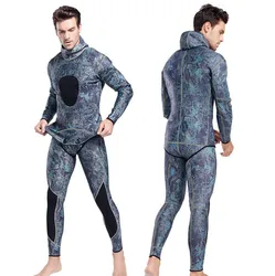 Smooth skin camo design spearfishing wetsuit spearfishing fins