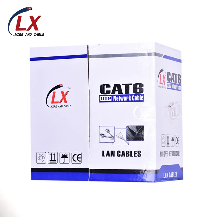 Custom twisted pair Cat6 Cat 6 UTP FTP STP SFTP Network Lan Ethernet cable with PVC Insulation