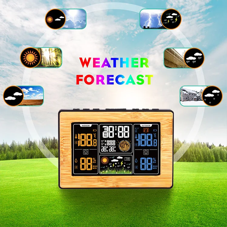 Digital Thermometer Hygrometer Weather Station Clocks Temperature with Hygrometer Indoor And Outdoor Temperature Hygrometer