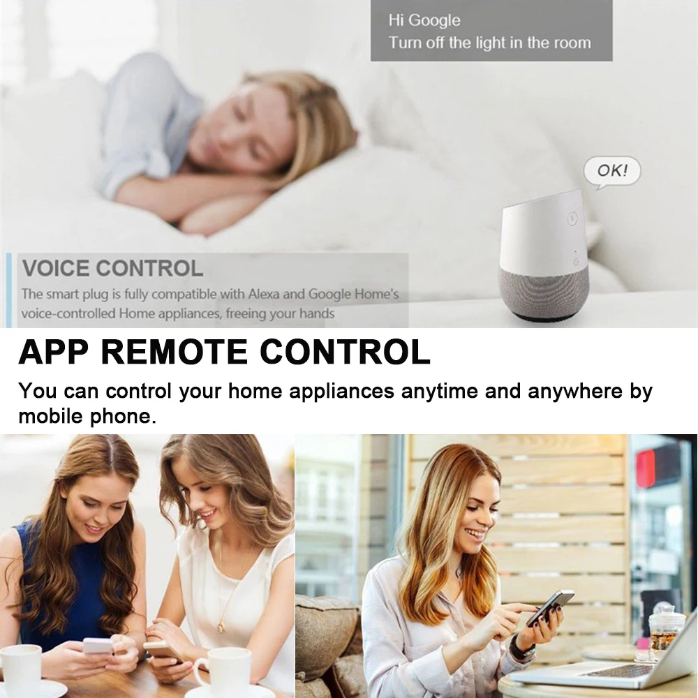 Smart WIFI Timer Extension EU Smart Plug wifi Power Strip Fast Charge Power Metering Smart Plug wifi Socket Work With Alexa