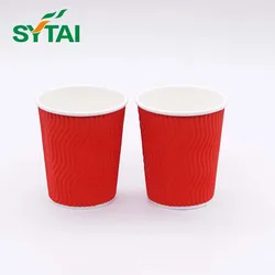 Eco-Friendly Disposable Coffee Cups Waterproof Hot Drink Paper Cup With Lid