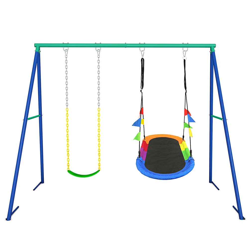 Children Outdoor Swing Set Kids Playground Garden Swing Frame