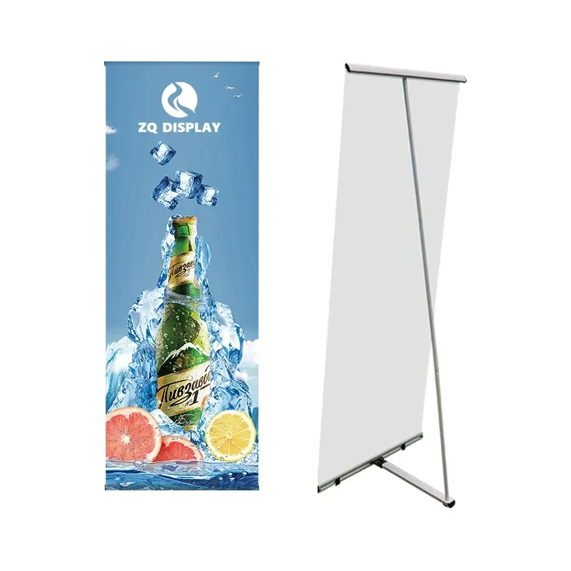 80*200cm Aluminum L Banner, Portable Advertising L Banner Stand with Custom Printing