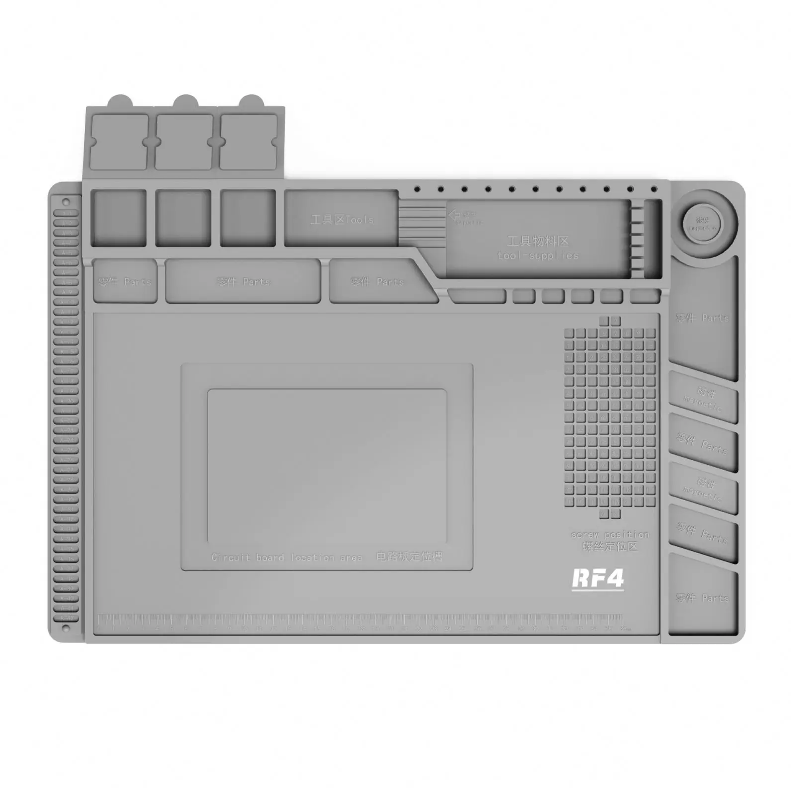 RF4 RF-PO11 Heat Insulation Silicone Pad 45x30cm 500 Degree Desk Maintenance Platform for PCB Welding Microscope Repair