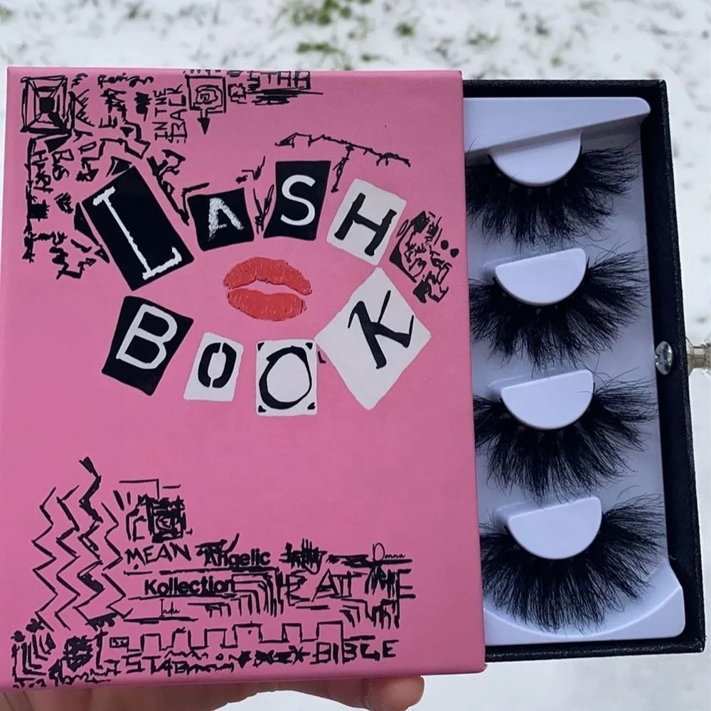 burn lash book 4pairs eyelash package private label luxury lashes3d wholesale vendor 25mm meiay superroots beauty supplier