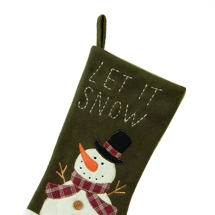 
Christmas craft supplies accessories let it snow snowman christmas plush cute stockings for xmas holiday decor 