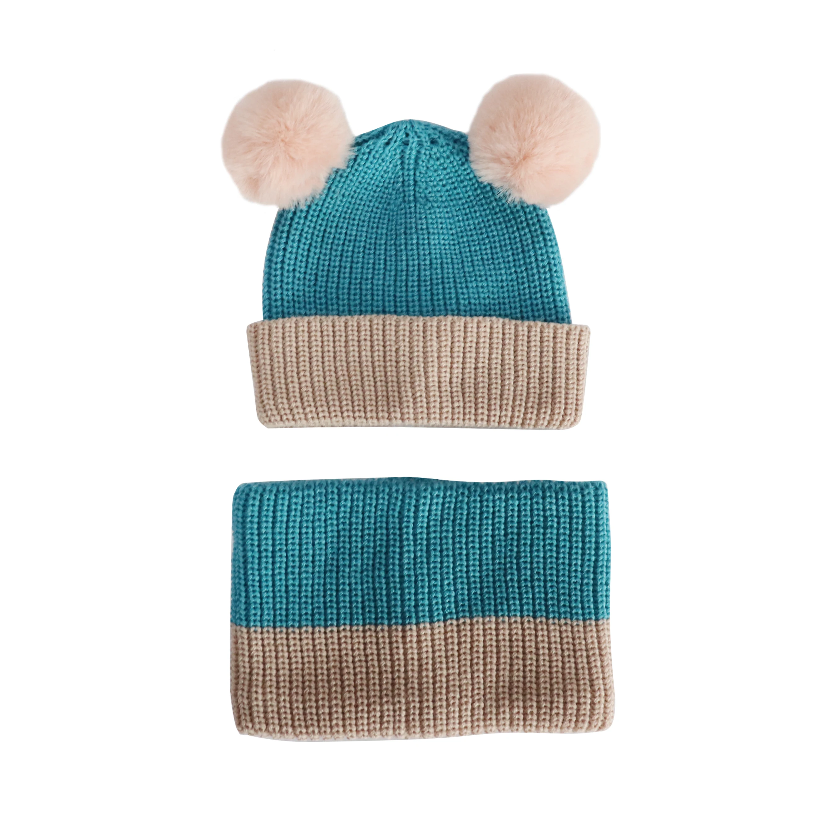 Custom Low Price Guaranteed Quality Fashion Warm  Kids Knitted Hat And Scarf Set