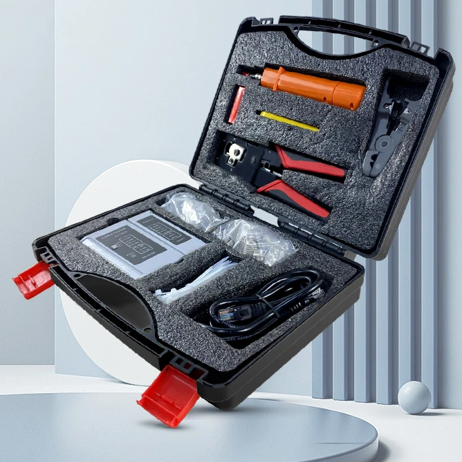Multifunction Lan Network Cable Tester Tool Kit Box Rj45 Utp Cable Tester Crimping Stripper Tool
