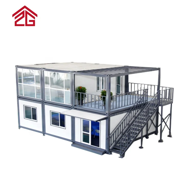 America-style Cheap Double-decked Prefab Mobile Homes Container House Modern Hotel CG Customizable Sandwich Panel Shop Window