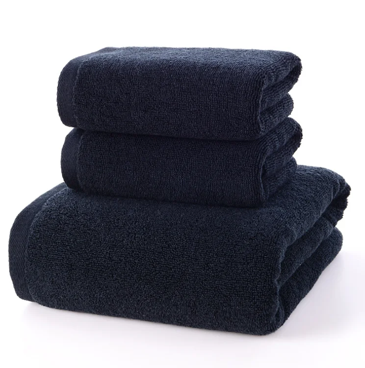 Thick Black 100% Cotton Gym Yoga Towel Custom Cotton Gym Towels