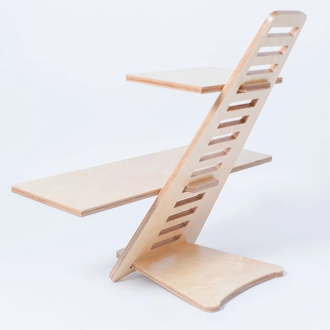 Adjustable Height Standup Desk Wooden Laptop Stand Bamboo Laptop Monitor Desk Top Riser Stand