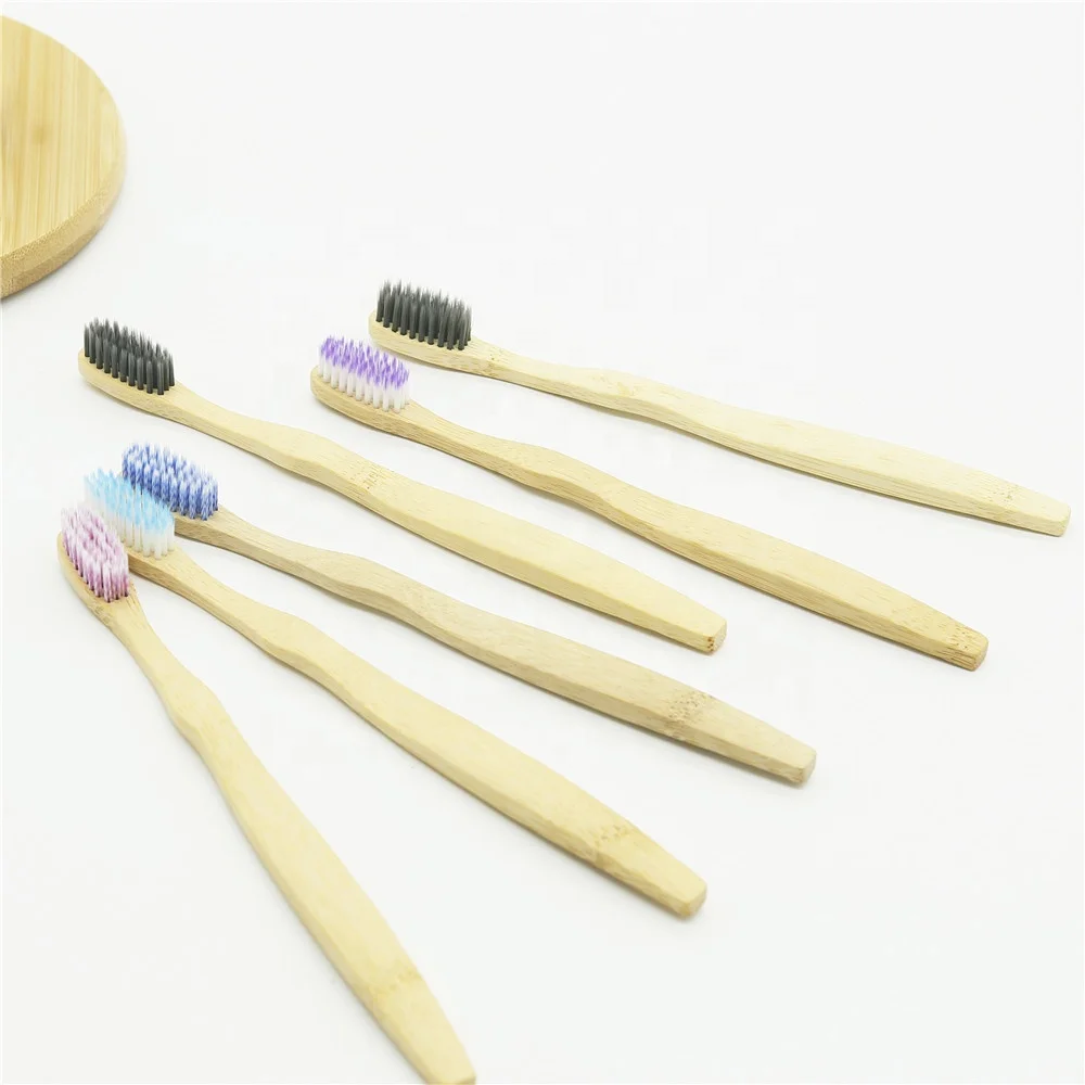 
Soft bristle natural bamboo toothbrush 4 pack family use 