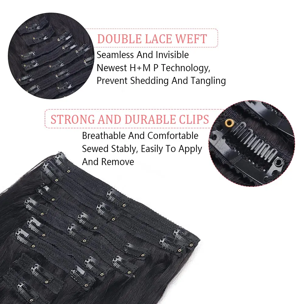 Wholesale Real Clip Ins Human Hair 100% Remy Hair Virgin Raw Pu Natural Long Straight Invisible Seamless Clip In Hair Extension