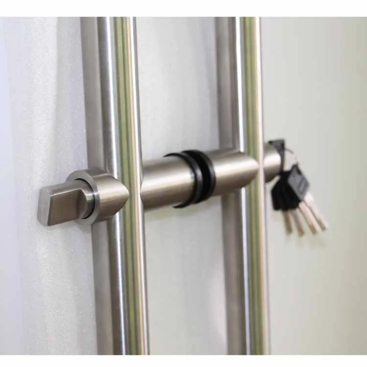 Hotel Glass Door Round Tubular  Stainless Steel Door Lock Handles Glass Door Customized Handles