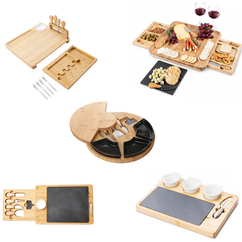 Cutting Board Square Durable Cheese Board Wood Charcuterie Board Set