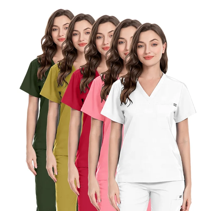 Athletic Stretchy Uniform Sets Custom Sizes Surgical Uniforms Scrubs Hospital Nursing Work-wear Sets Work-wear Fashion Suits