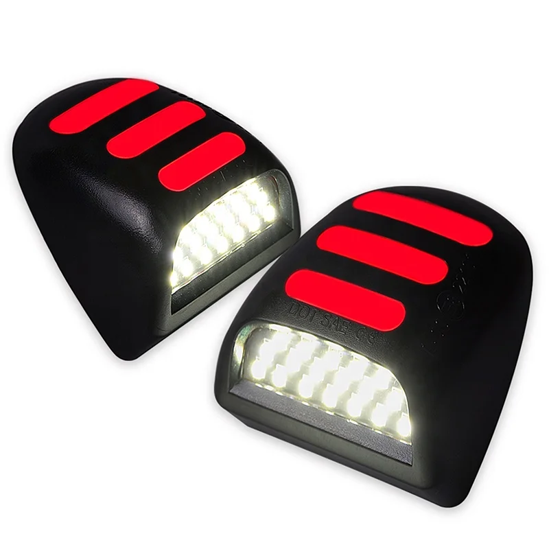 RED 3 LED 18SMD White Lamp Assembly Smoke Len Car LED Tail Running Light License Plate Light
