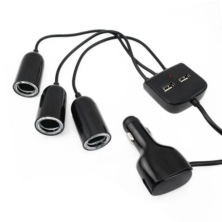 12V 24V DC Car Cigarette Lighter Adapter 3 Socket USB Charger 2 Port with on/off Switch