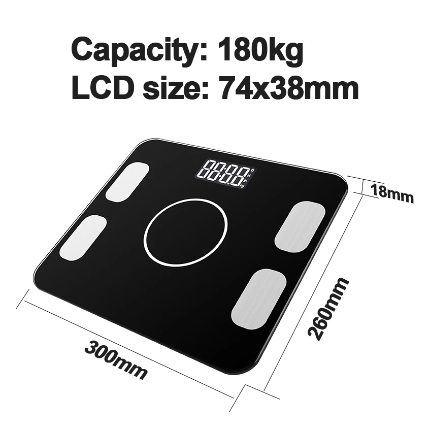 Scale Digital Weight and Body Fat Smart Bathroom Scale smart for Weight Loss 400lbs with Tempered Glass Platform