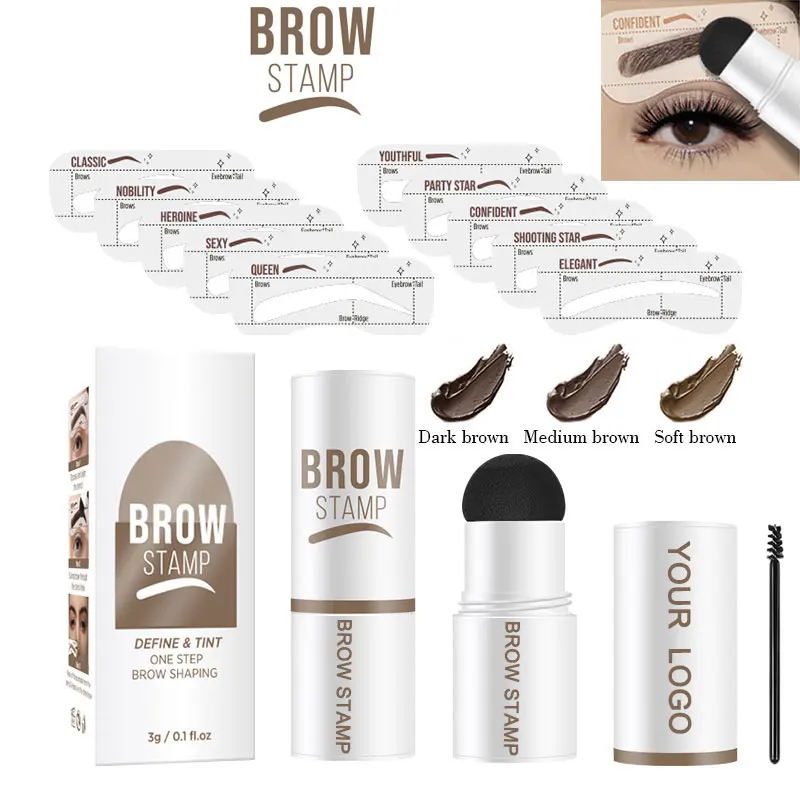 Лидер продаж на Amazon, идеальный оттенок, водонепроницаемая форма, один шаг, штамп для бровей, штамп для бровей и набор трафаретов