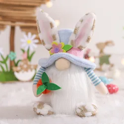 new arrival easter bunny long ears gnome plush toy for decoration
