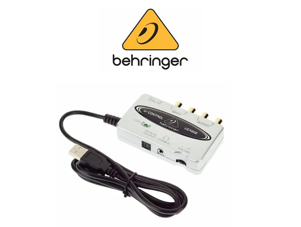 Behringers UCA202 компактный USB/аудио интерфейс со сверхнизкой задержкой 2 В/2 выхода с цифровой звуковой картой