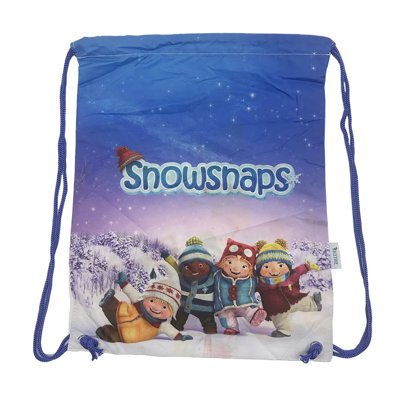 Cartoon printing 210d RPET drawstring bag drawing backpack swimming backpack for kids double string