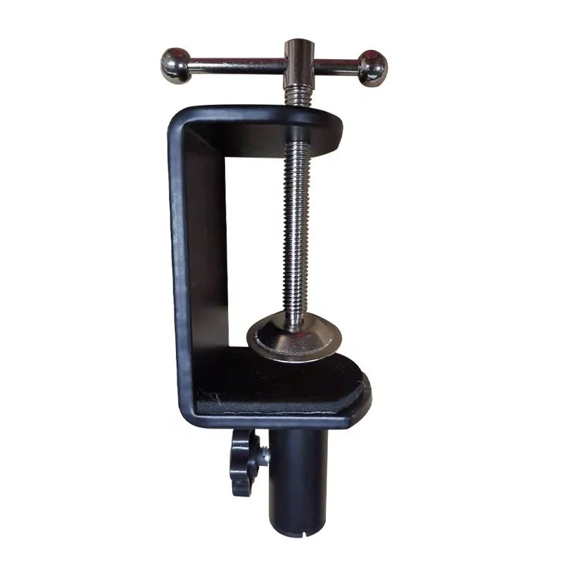 Black Metal Desk Clamp For Microphone Mounting Metal Table Desk Clamp Arm Stand Clamp Desk Mounting Clip